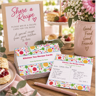 Kitchen Tea Recipe Cards - Colourful Kitchen